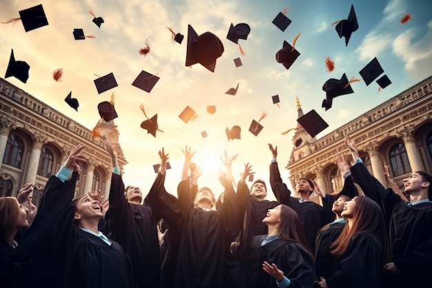 Alcanzar el éxito Abrazando la educación en clase y celebrando la graduación en la universidad