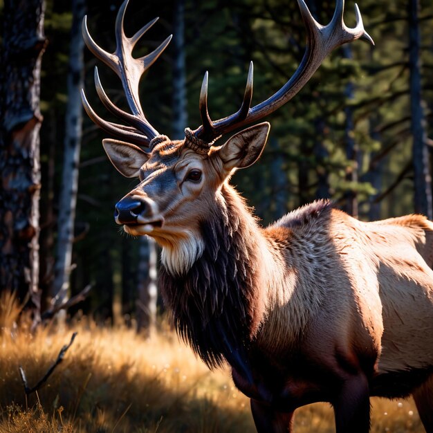 El alce es un animal silvestre que vive en la naturaleza y forma parte del ecosistema.