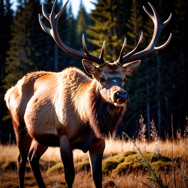 Foto alces animais selvagens que vivem na natureza parte do ecossistema