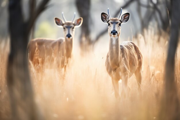 Los alces se asustan de los ruidos en el bosque.