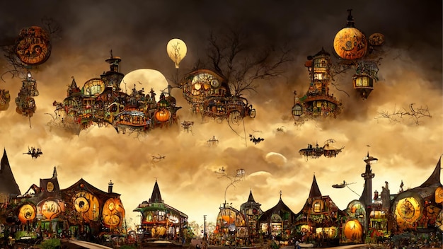 Aldea Steampunk de Halloween