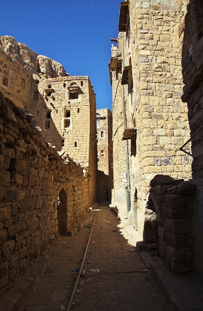 Aldea de Thula en las montañas Yemen