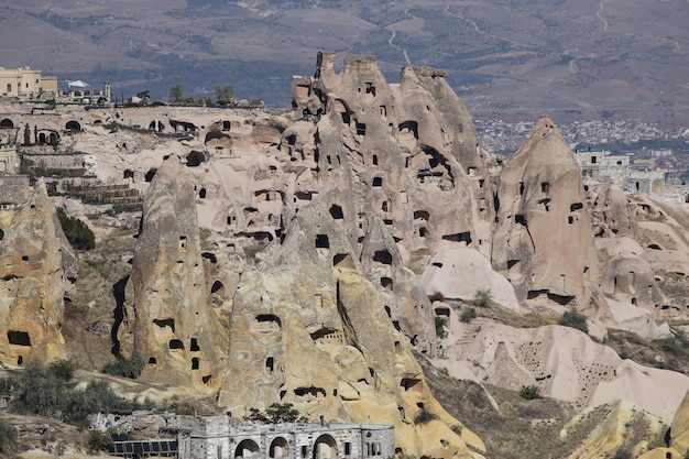 Aldea de Uchisar en Capadocia Nevsehir Turquía