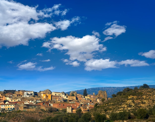 Aldeia de Estada em Huesca Aragão de Espanha