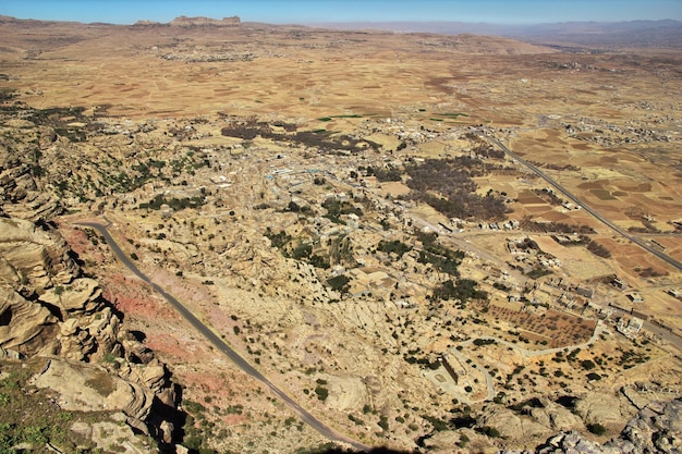 Aldeia de Kawkaban nas montanhas Iémen