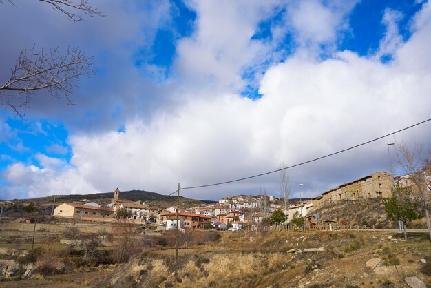 Aldeia de Nogueruelas em Teruel de Espanha