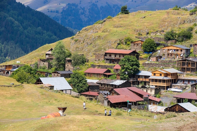 Aldeia de Omalo em Tusheti Georgia Casas antigas