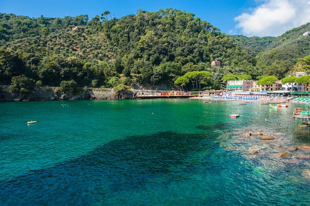 Aldeia de Portofino na costa da Ligúria, na Itália