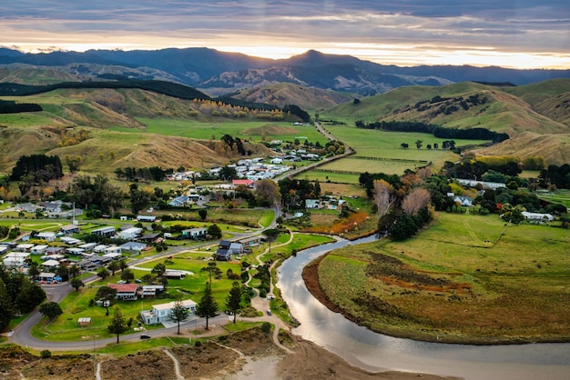 Aldeia de riversdale na costa leste de wairarapa