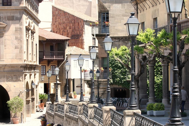 Aldeia espanhola de Poble Espanyol em Barcelona Espanha