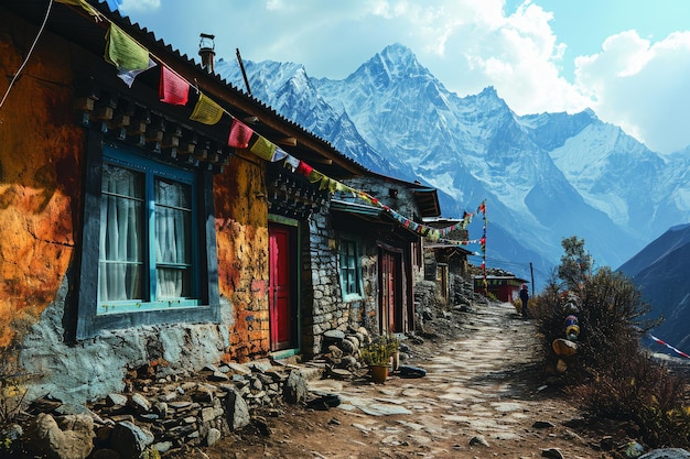 Aldeias tibetanas no Himalaia