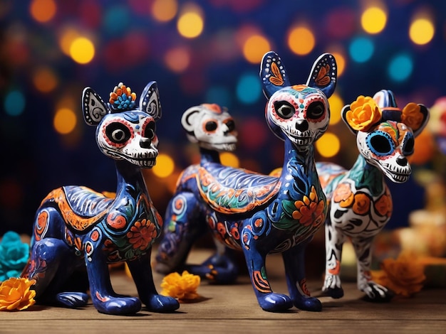 Alebrijes für den Tag der Toten, mexikanische Feier