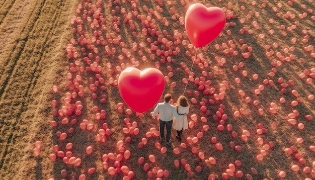 Una alegre celebración del amor dos corazones se convierten en uno para siempre generado por IA