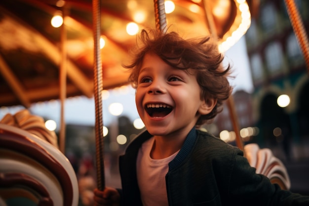 Foto alegre, criança feliz, menino, fofo, despreocupado, espantado, animado, criança, filho, pré-escola, bebê, rindo, europeu