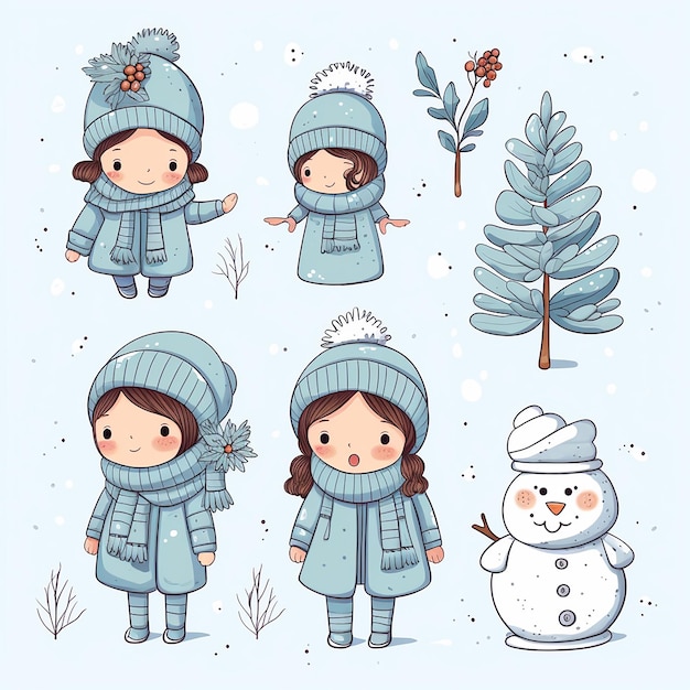 Foto alegre delicia de invierno clipart de invierno de colores lindos