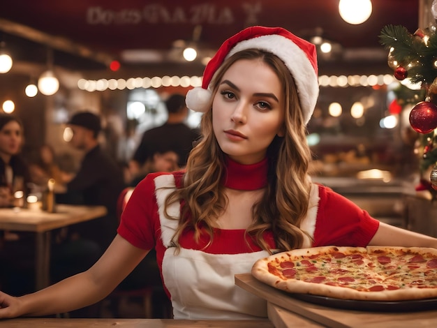 Alegre e apetitosa Uma pizza de Natal com charme