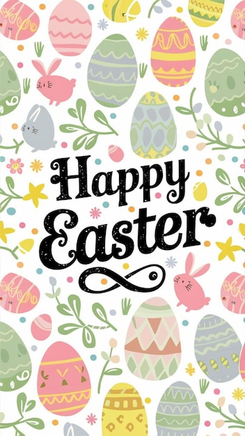 Una alegre y festiva bandera de Pascua adornada con caprichosos huevos de colores pastel conejitos juguetones