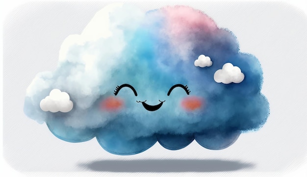 alegre nube estilo acuarela IA generativa