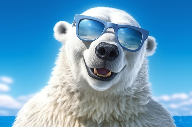 Alegre oso polar generado por IA