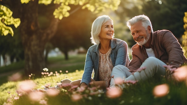 alegre pareja de ancianos activos con bicicleta en público par actividades perfectas para personas mayores