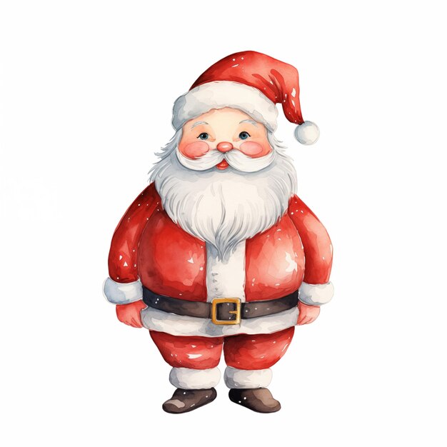 Alegre personagem de Natal do Papai Noel em homem de terno vermelho com barba
