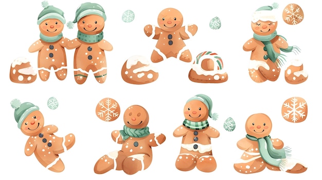 Alegres galletas de pan de jengibre y vacaciones festivas