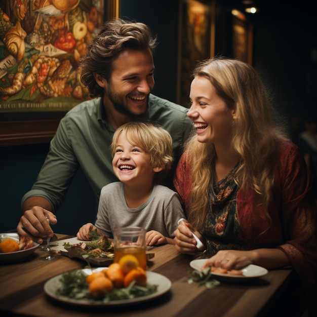 Foto alegria e conexão dos momentos em família e momentos de pais e filhos brincando