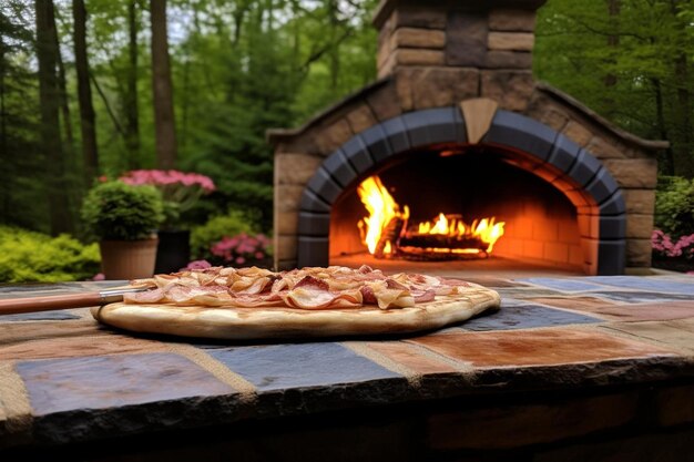 La alegría de la pizza en el horno de ladrillo