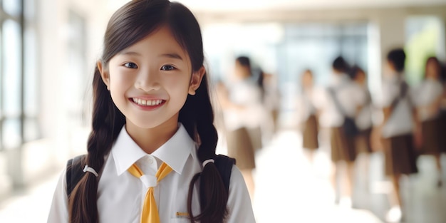 La alegría en la sonrisa de una pequeña estudiante