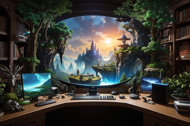 Além do monitor Um mundo de fantasia na sua secretária de computador