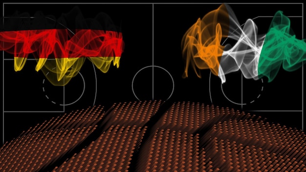 Alemanha vs Costa do Marfim Basquete, bandeira de fumaça, Jogo de esporte