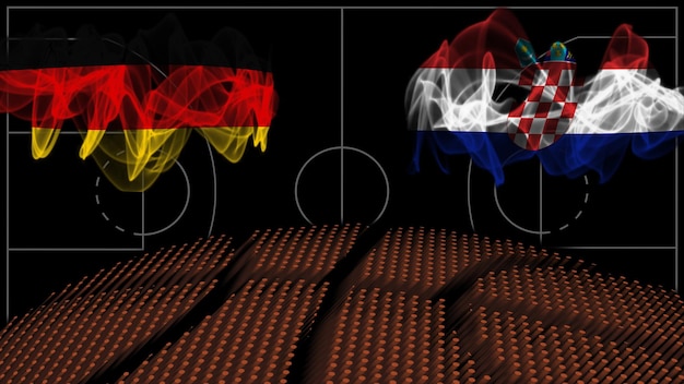 Alemanha vs Croácia Basquetebol, bandeira de fumo, Jogo desportivo