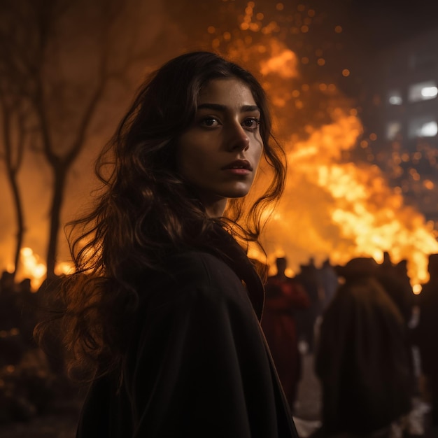 Alemania 7 de julio de 2017 Manifestantes frente al fuego durante la cumbre del G20 en Hamburgo