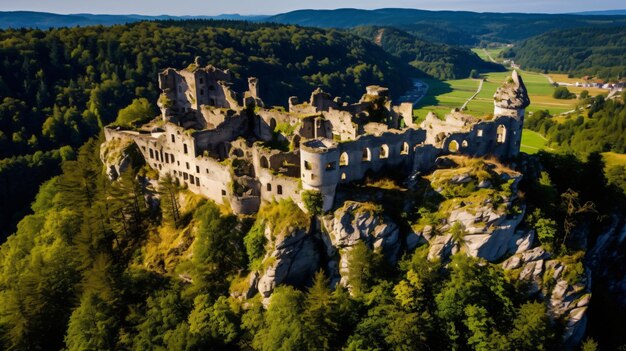 Foto alemania baviera pfronten vista aérea de las ruinas