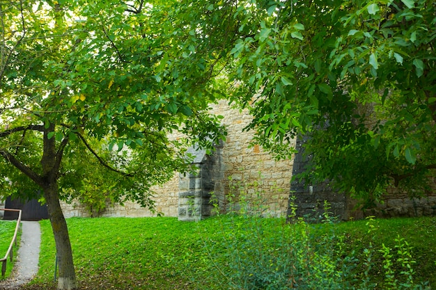 Alemania, Baviera, Rothenburg ob der Tauber, ciudad de cuento de hadas, muralla del castillo, espacio verde urbano