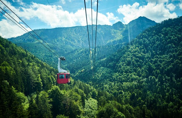 Foto alemania, chiemgau, góndola de teleférico hochfelln