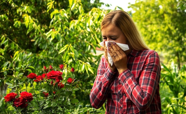 Alergia de las niñas a las flores. Enfoque selectivo