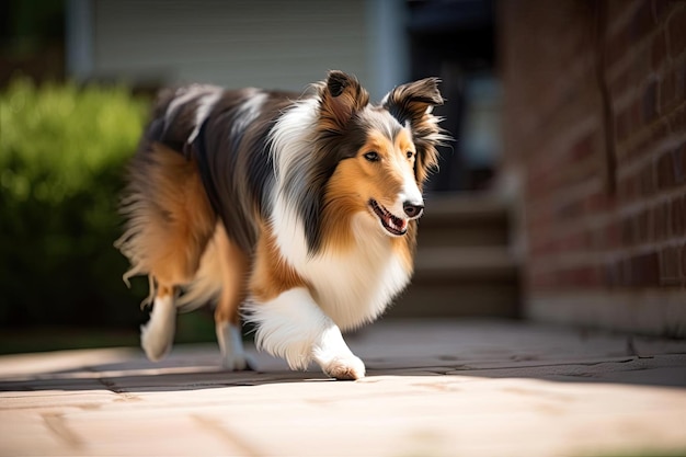 Alert Shetland Sheepdog einsatzbereit