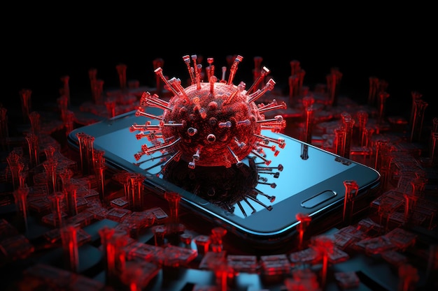 Alerta pop-up de varredura de vírus do telefone