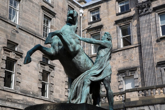 Alexander und Bucephalus Statue, Edinburgh, Schottland, Großbritannien