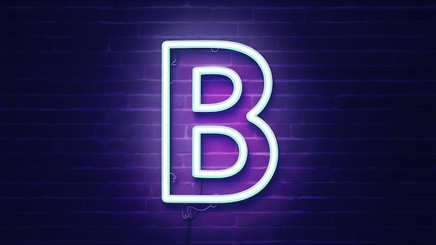 Alfabeto de luz de néon b
