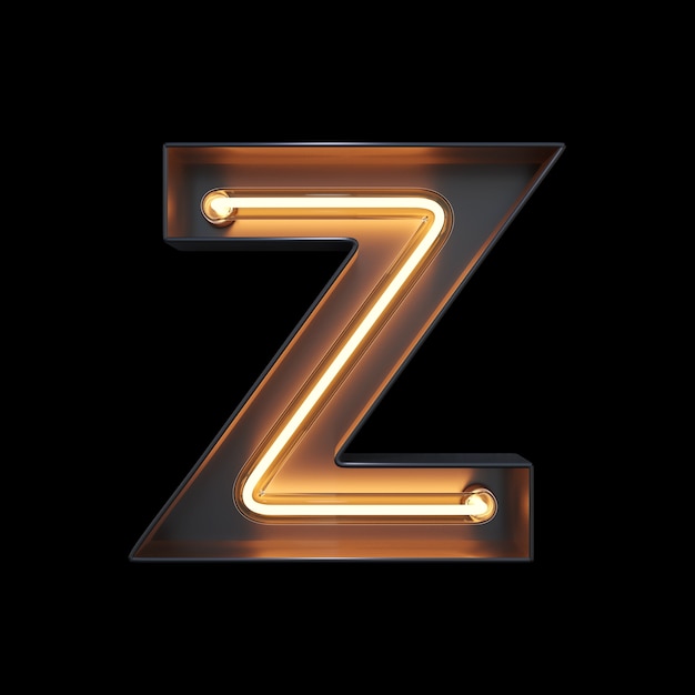 Alfabeto de luz néon Z