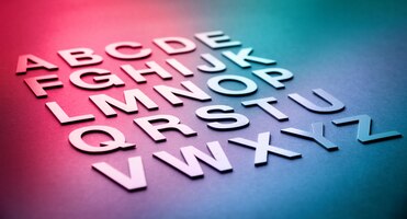 Foto alfabeto feito com letras sólidas