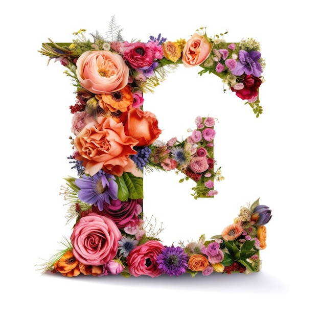 Foto alfabeto floral tipografía de vegetación vibrante