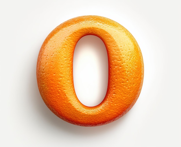 Alfabeto de frutas aisladas para los niños O de naranja