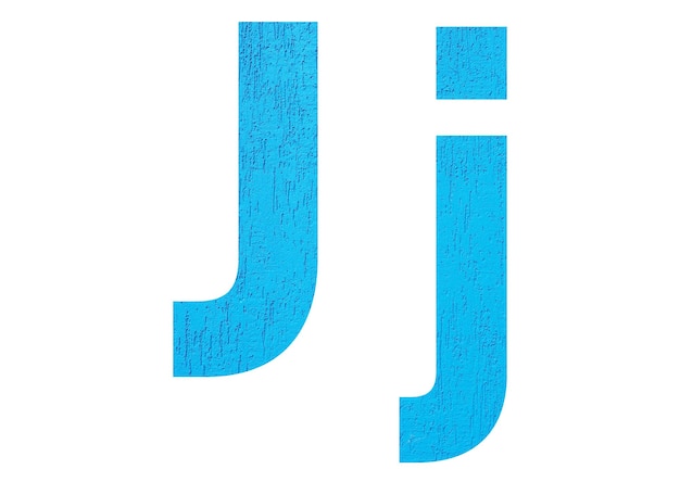 Alfabeto letras mayúsculas y minúsculas J con textura de pared Letra azul J en mayúsculas y minúsculas aisladas sobre fondo blancoxA