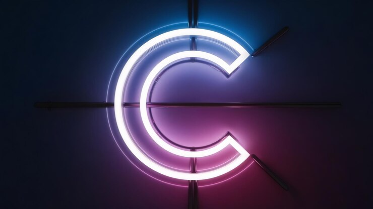 Foto alfabeto de luz de neón c