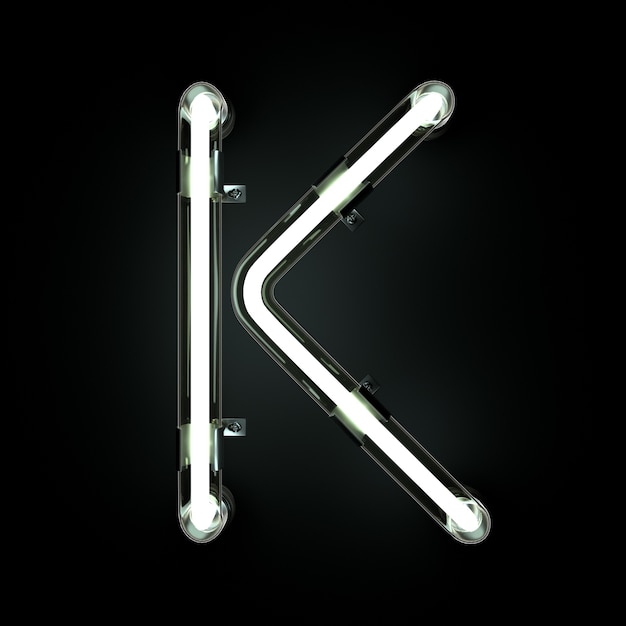 Alfabeto de luz de neón K
