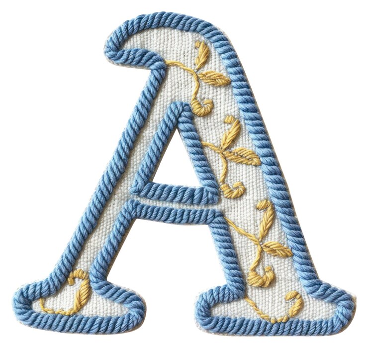 Foto alfabeto png um padrão de bordado de fundo branco