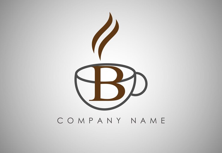 Alfabeto Taza de café Insignia de café Diseño del logotipo de la taza de café